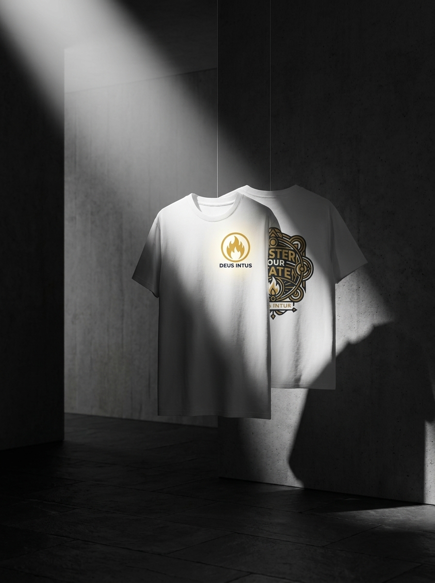 Black Deus Intus t-shirts featuring Golden Mandala Men’s Oversized Organic Cotton T-Shirt artwork.