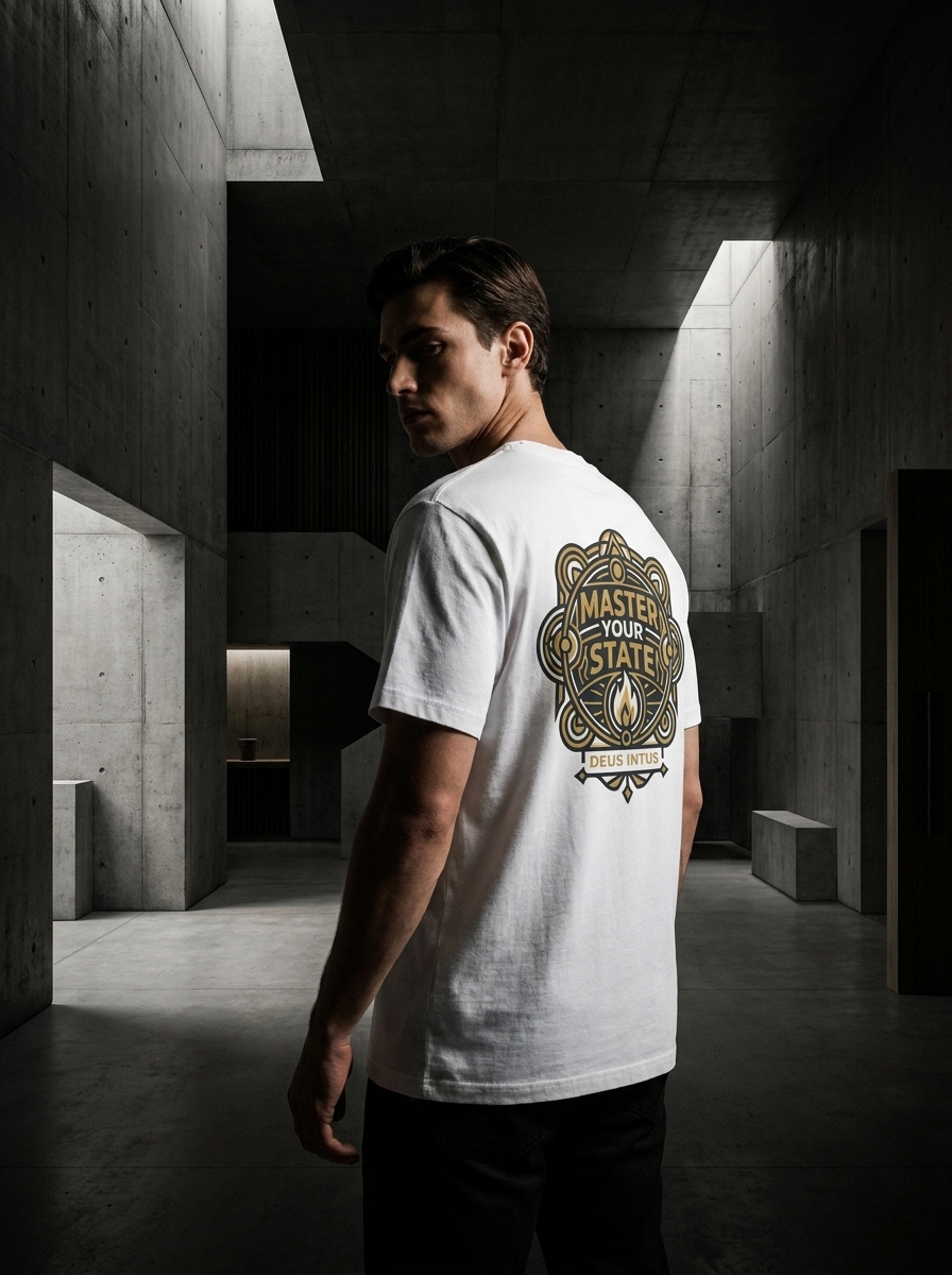 Black Deus Intus t-shirts featuring The Sovereign artwork.