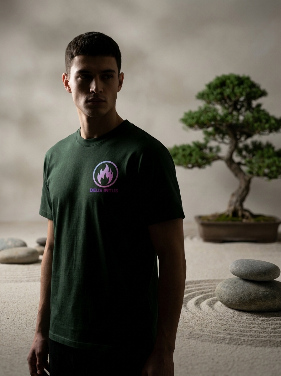 Black Deus Intus t-shirts featuring The Inner Flame artwork.